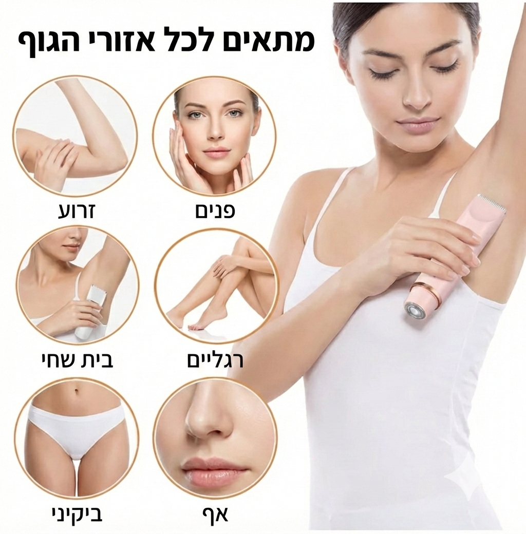Glowshave -מכונת הגילוח הנשית שמעלימה שיער במהירות, בעדינות וללא כאב